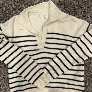 Wilfred Navy and Cream Striped sweater